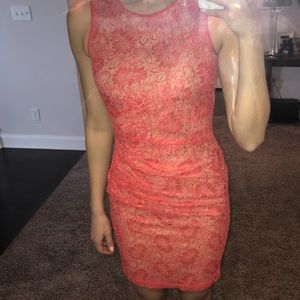 Bright coral Vince Camuto cocktail dress